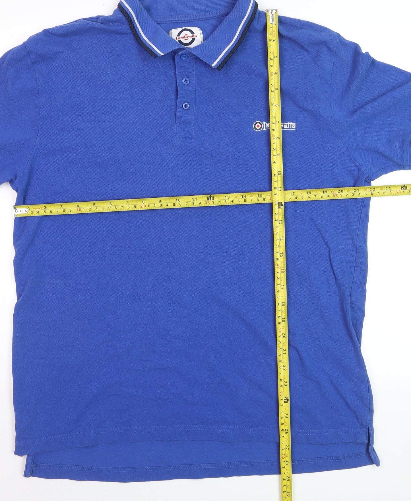 Lambretta Men’s Blue 4XL Polo Shirt Retro Classic Cotton