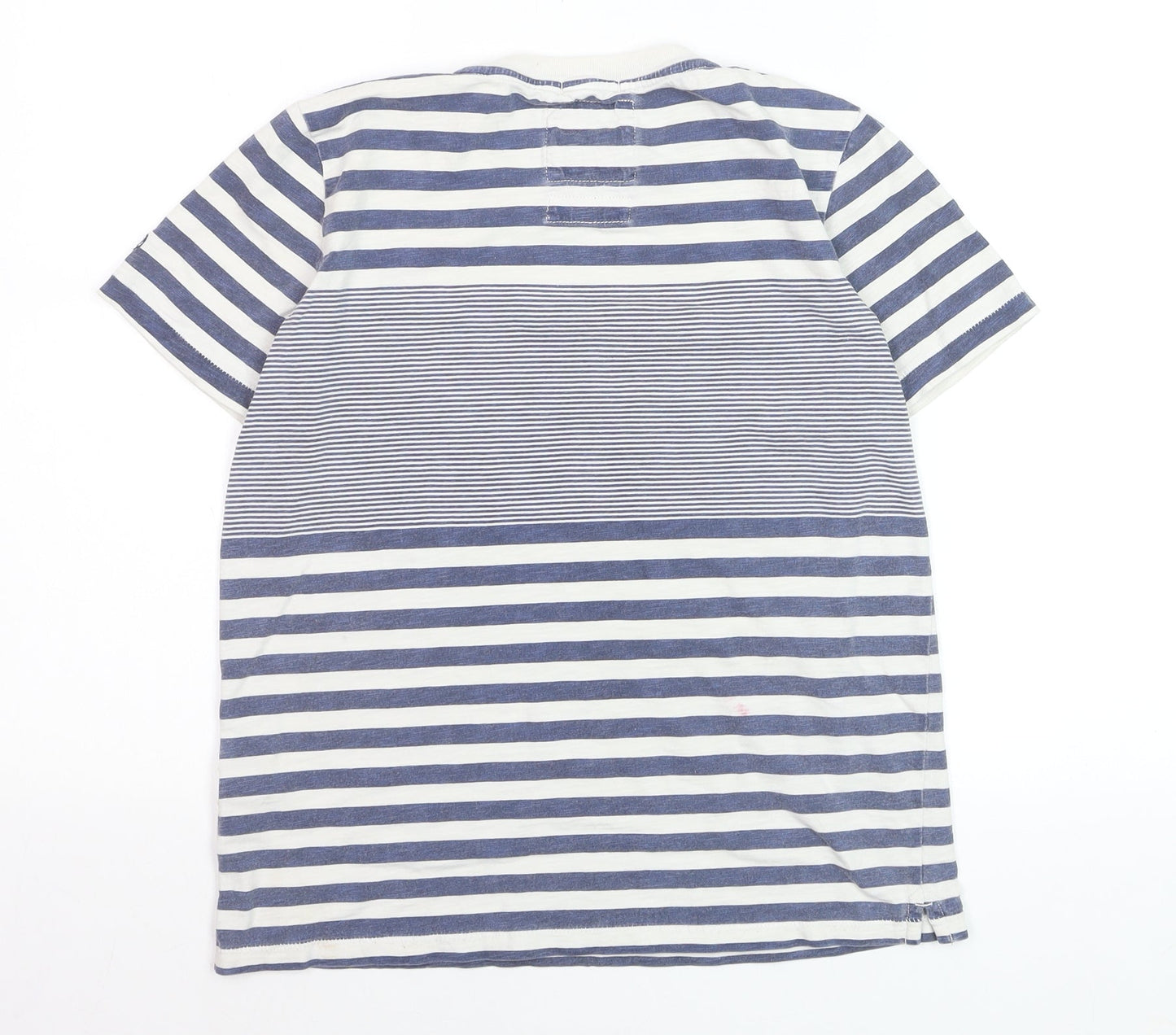 Fat Face Boys Blue Striped Cotton T-Shirt 12-13 Years Nautical Summer Top