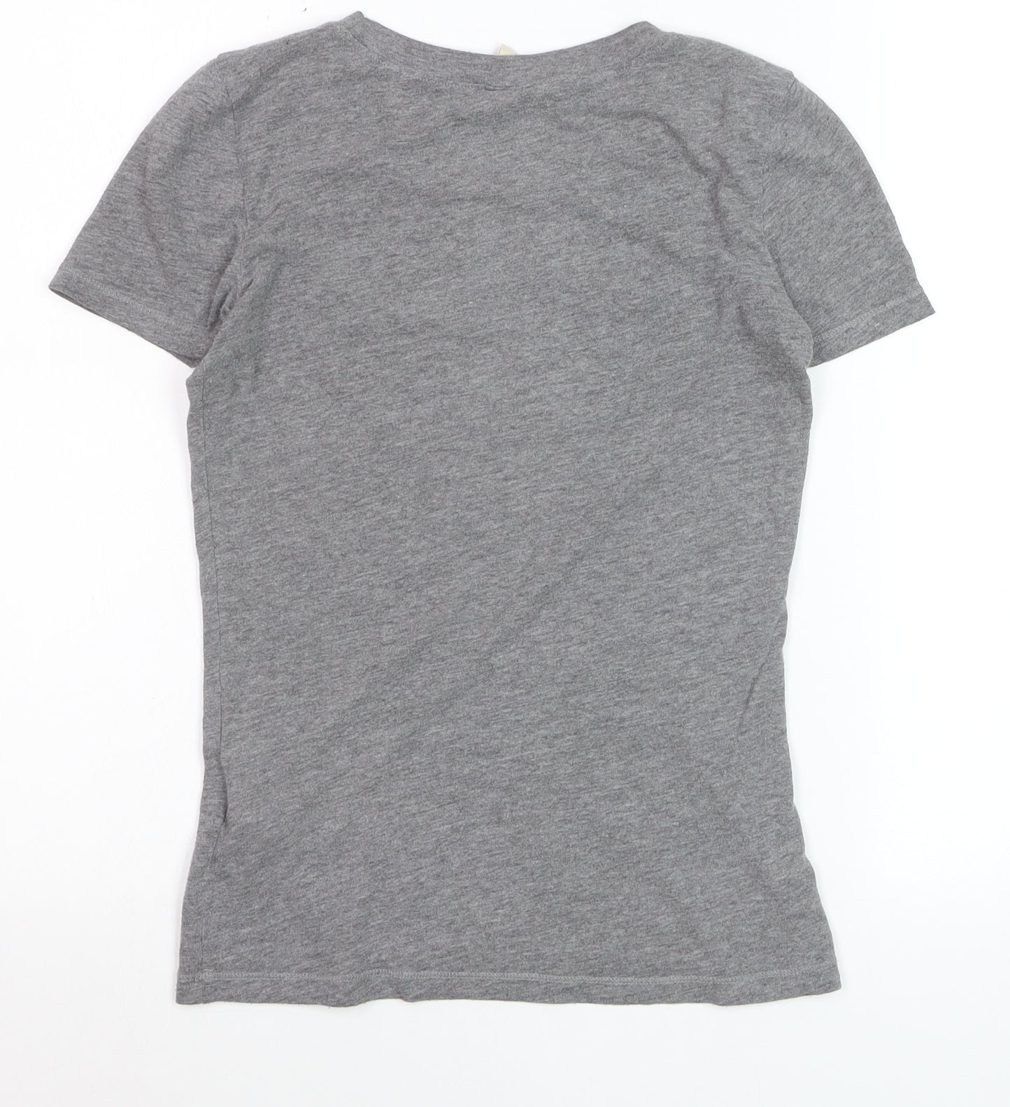 Hollister Women's Grey Slim Fit T-Shirt Small Casual Crew Neck