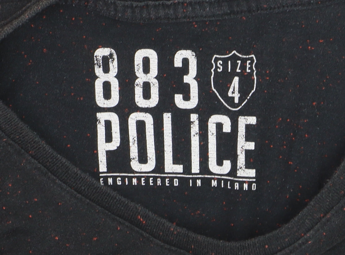 883 Police Men's Black Short Sleeve Crew Neck Logo T-Shirt L