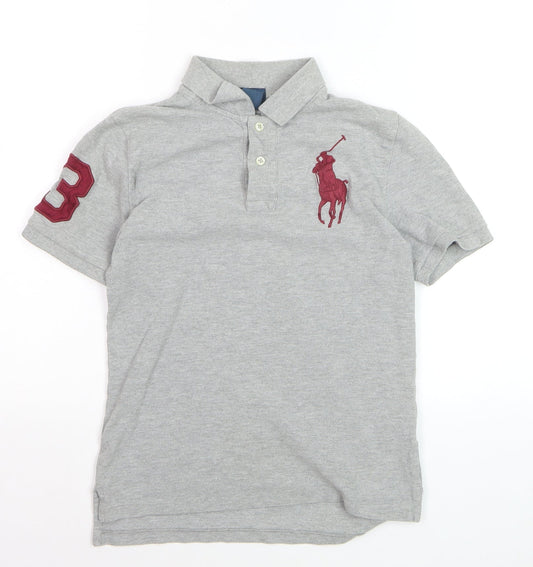 Ralph Lauren Boys Grey Polo Short Sleeve Shirt Size 10-12 Years