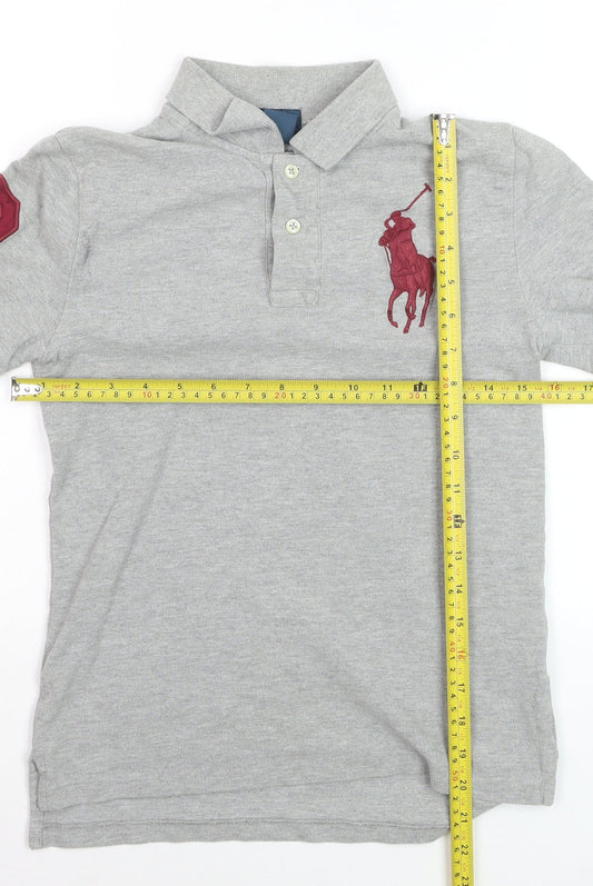 Ralph Lauren Boys Grey Polo Short Sleeve Shirt Size 10-12 Years