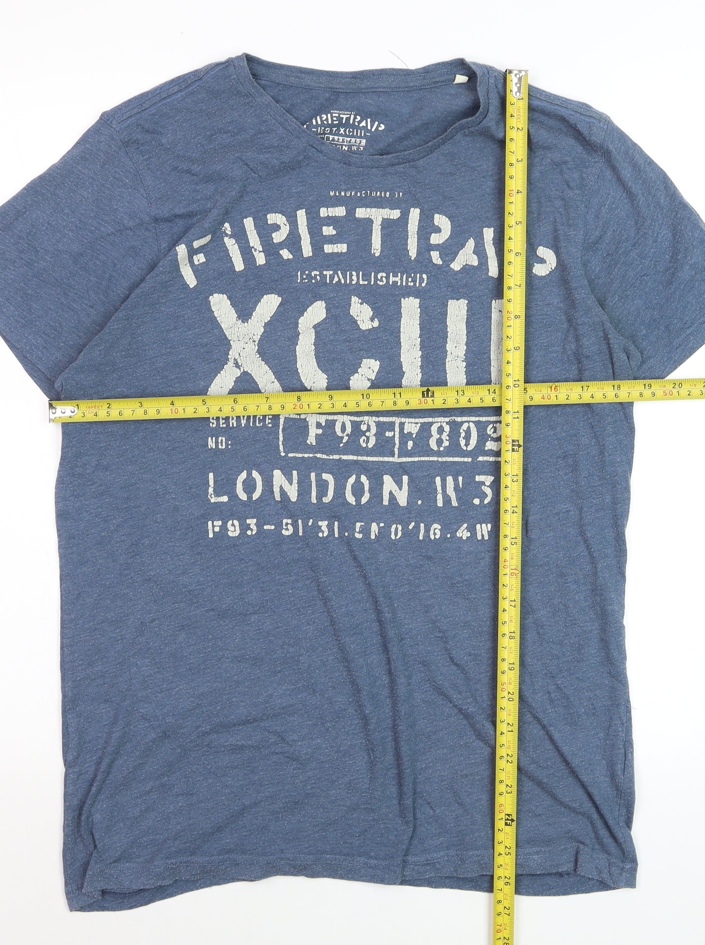 Firetrap Men's Blue Graphic Print T-Shirt Size M