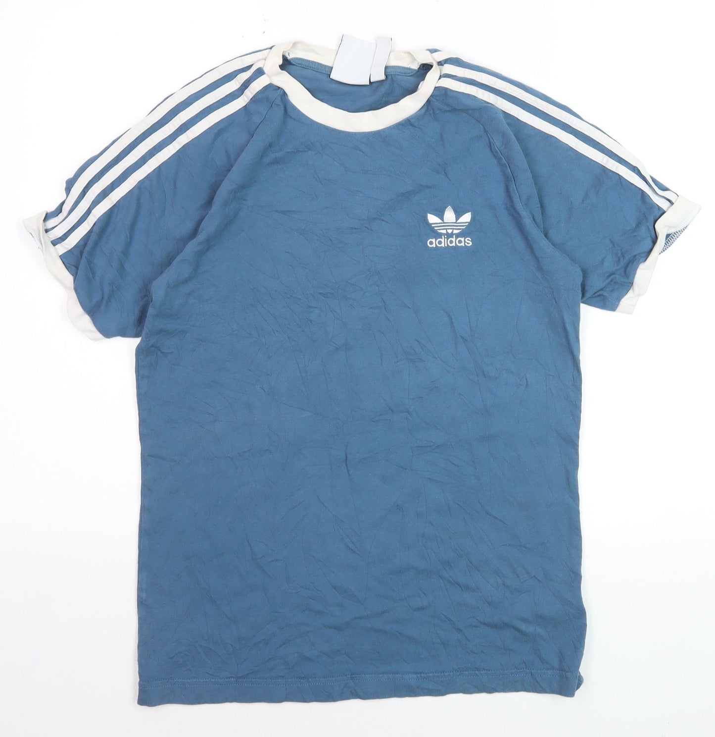 Adidas Men's Blue Crew Neck Short Sleeve Vintage Sports T-Shirt S