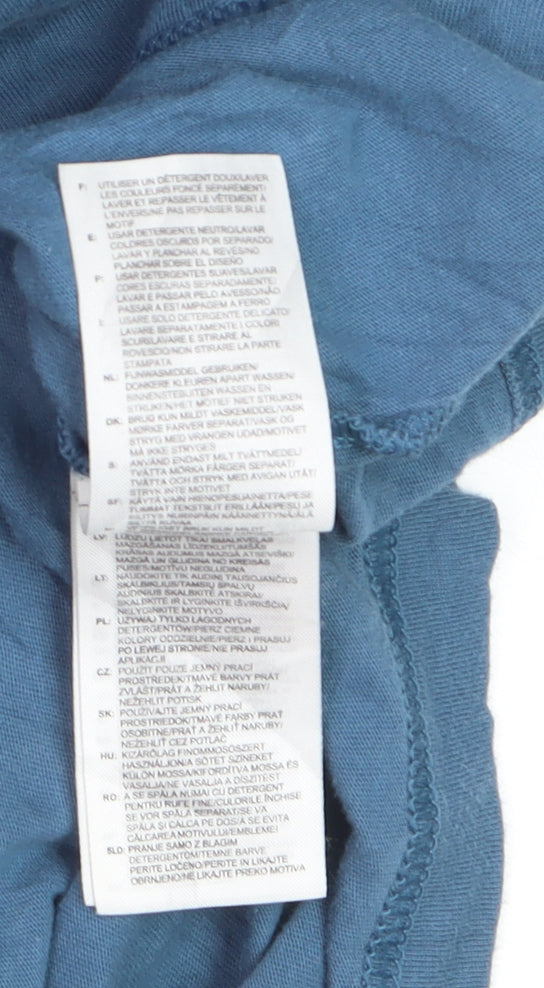 Adidas Men's Blue Crew Neck Short Sleeve Vintage Sports T-Shirt S