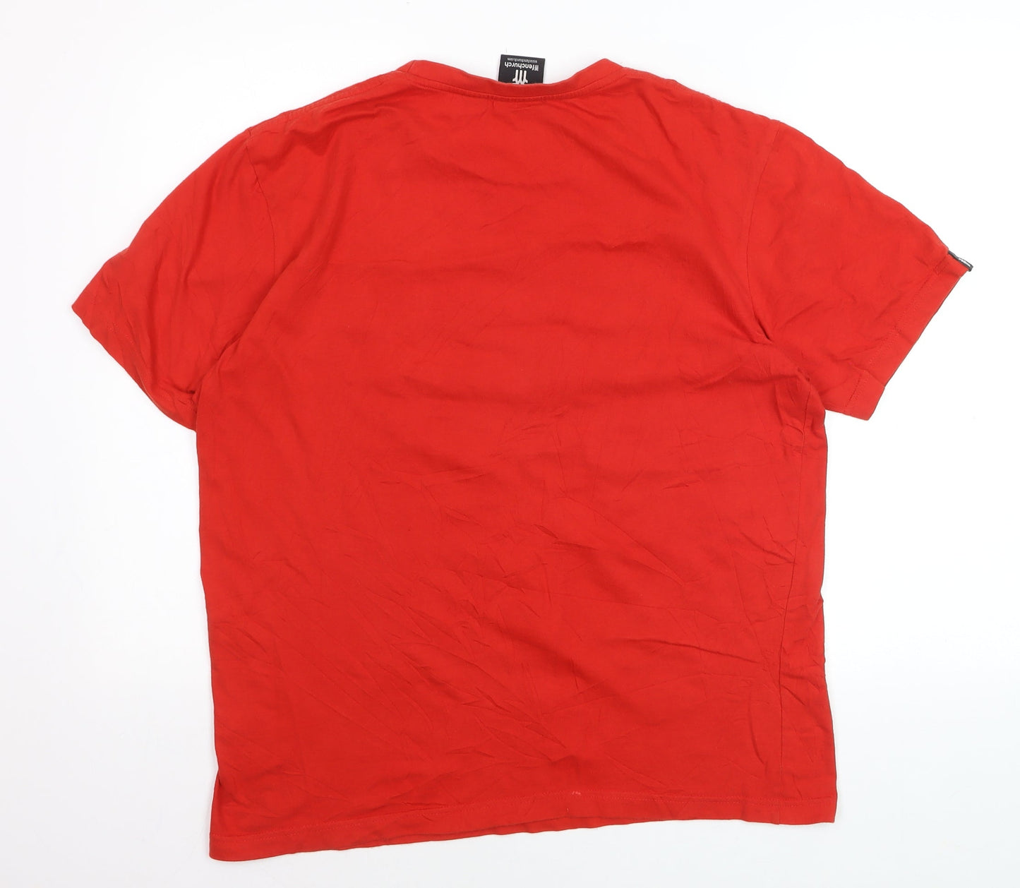 Fenchurch Men's Red Cotton Graphic Logo T-Shirt Size L