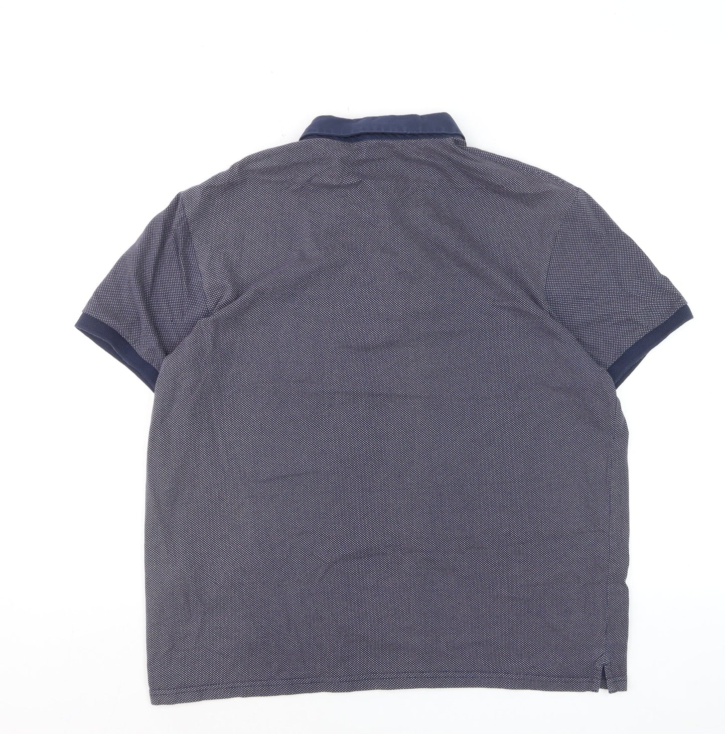 Ben Sherman Men's Blue Geometric Cotton Polo Shirt XL