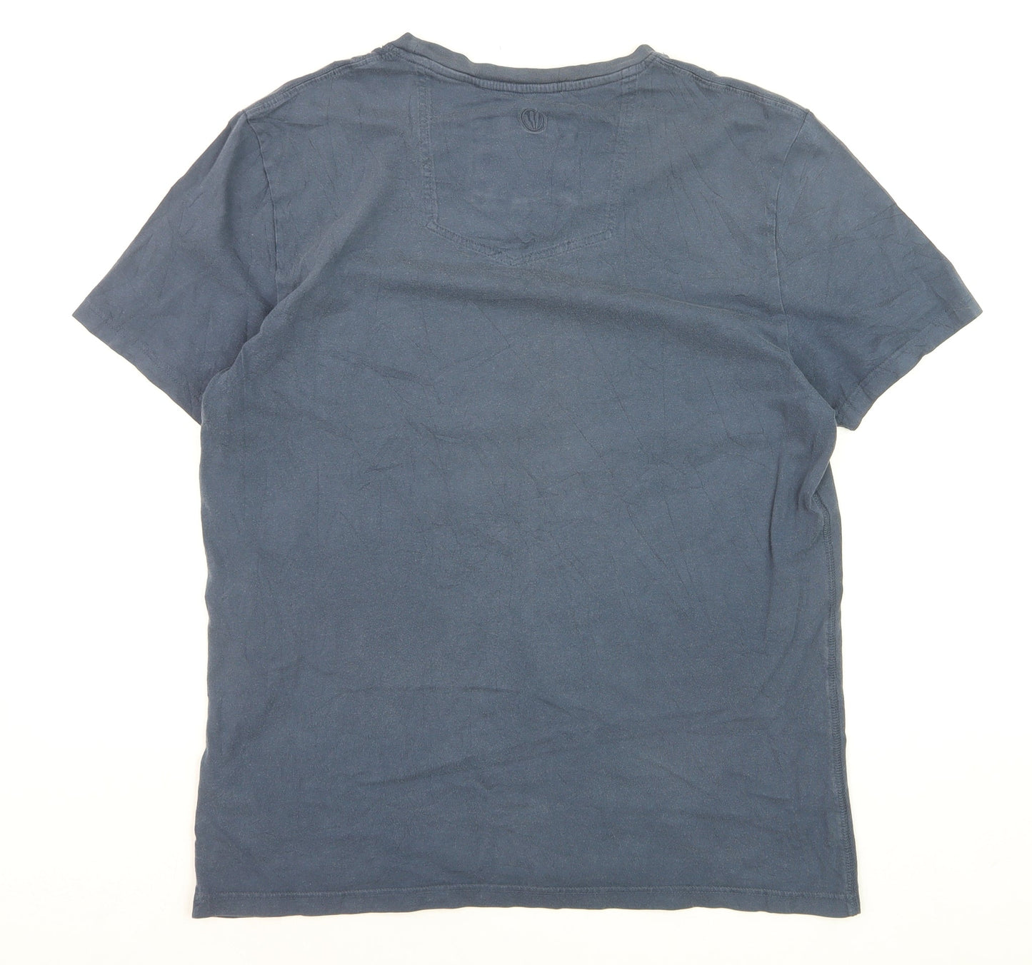 Fat Face Men's Blue Cotton Crew Neck Short Sleeve T-Shirt M