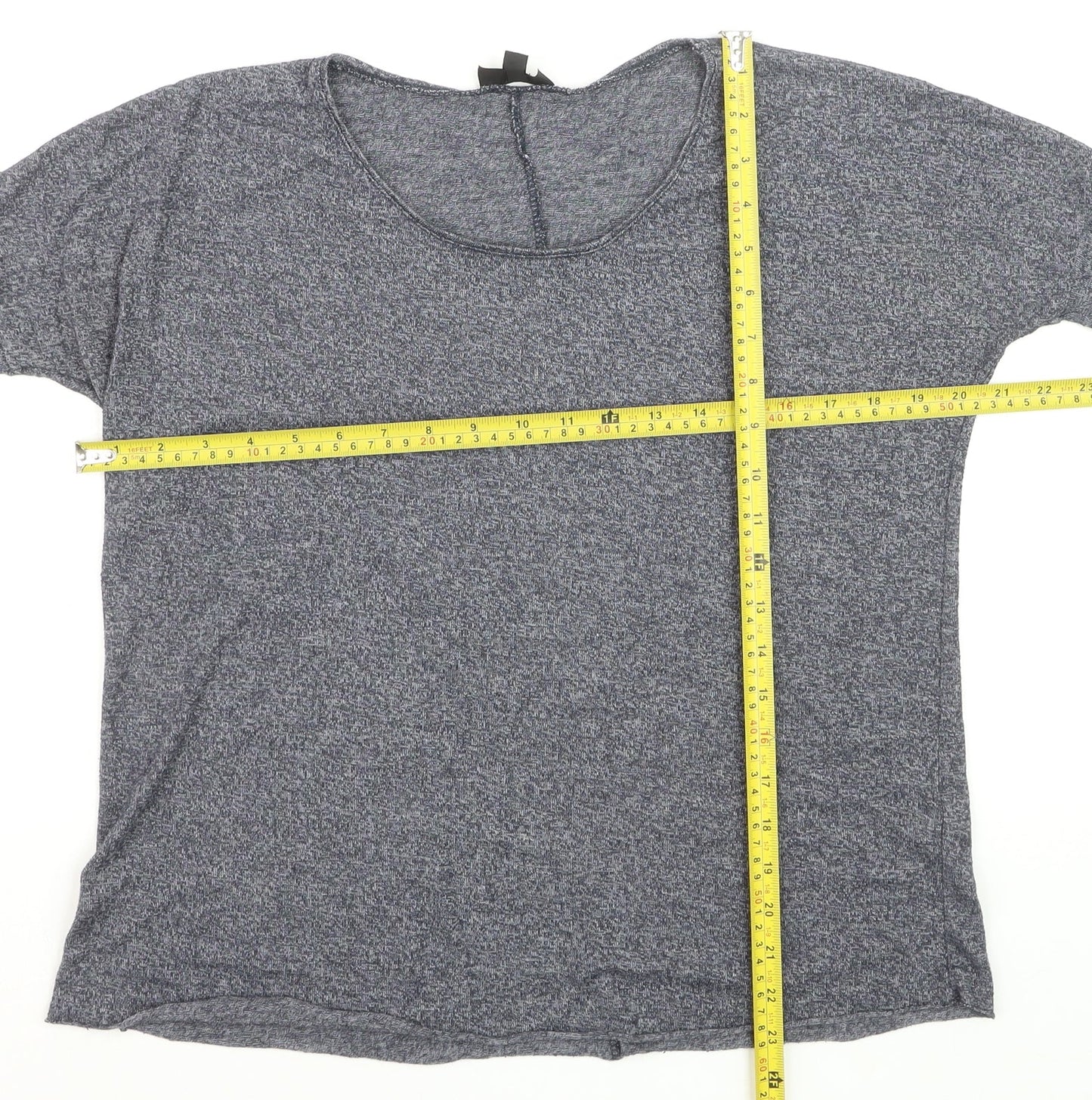 Topshop Women’s Blue Jersey 3/4 Sleeve Relaxed T-Shirt Size 6