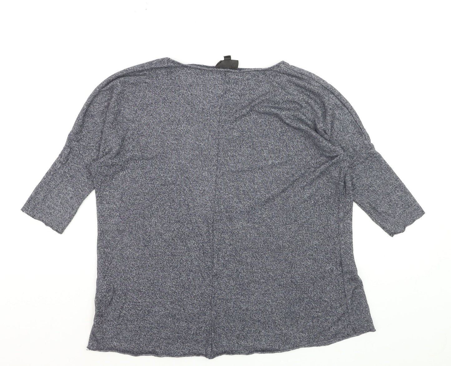 Topshop Women’s Blue Jersey 3/4 Sleeve Relaxed T-Shirt Size 6