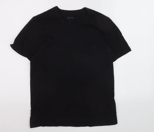 Hugo Boss Men's Black Regular Fit Cotton Crew Neck T-Shirt M