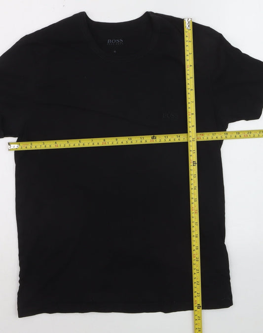 Hugo Boss Men's Black Regular Fit Cotton Crew Neck T-Shirt M
