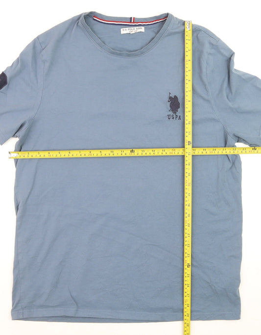U.S. Polo Assn. Men's Blue XXL Crew Neck Cotton T-Shirt Short Sleeve