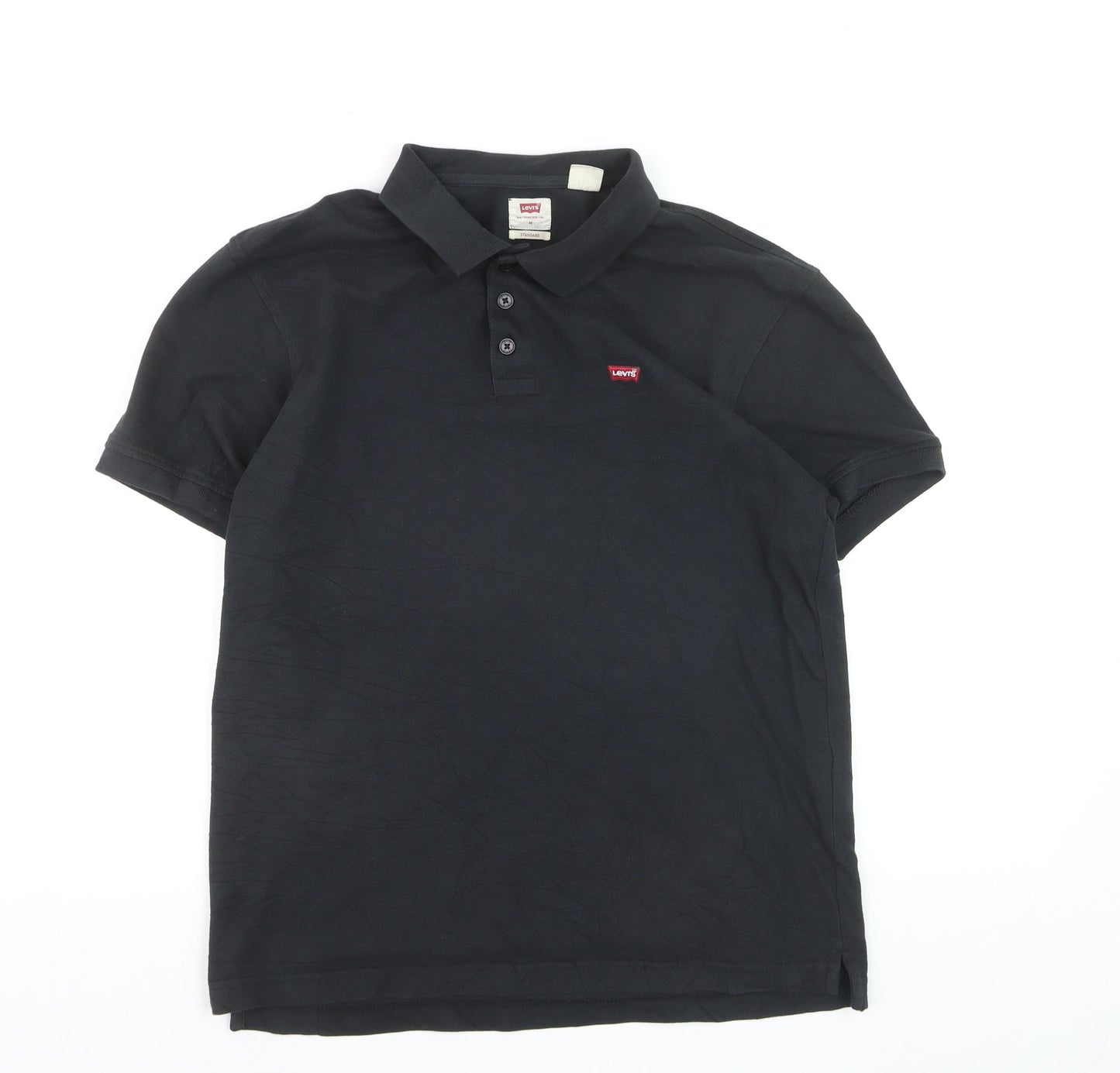 Levi's Men's Black Cotton Polo Shirt M Regular Fit