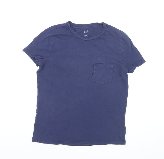 GAP Men's Blue Cotton Crew Neck Short Sleeve T-Shirt XS