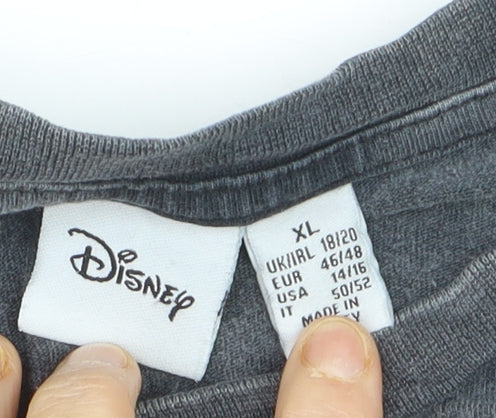 Additional view of Disney Women’s Grey Ohana Stitch Graphic T-Shirt XL Cotton Casual