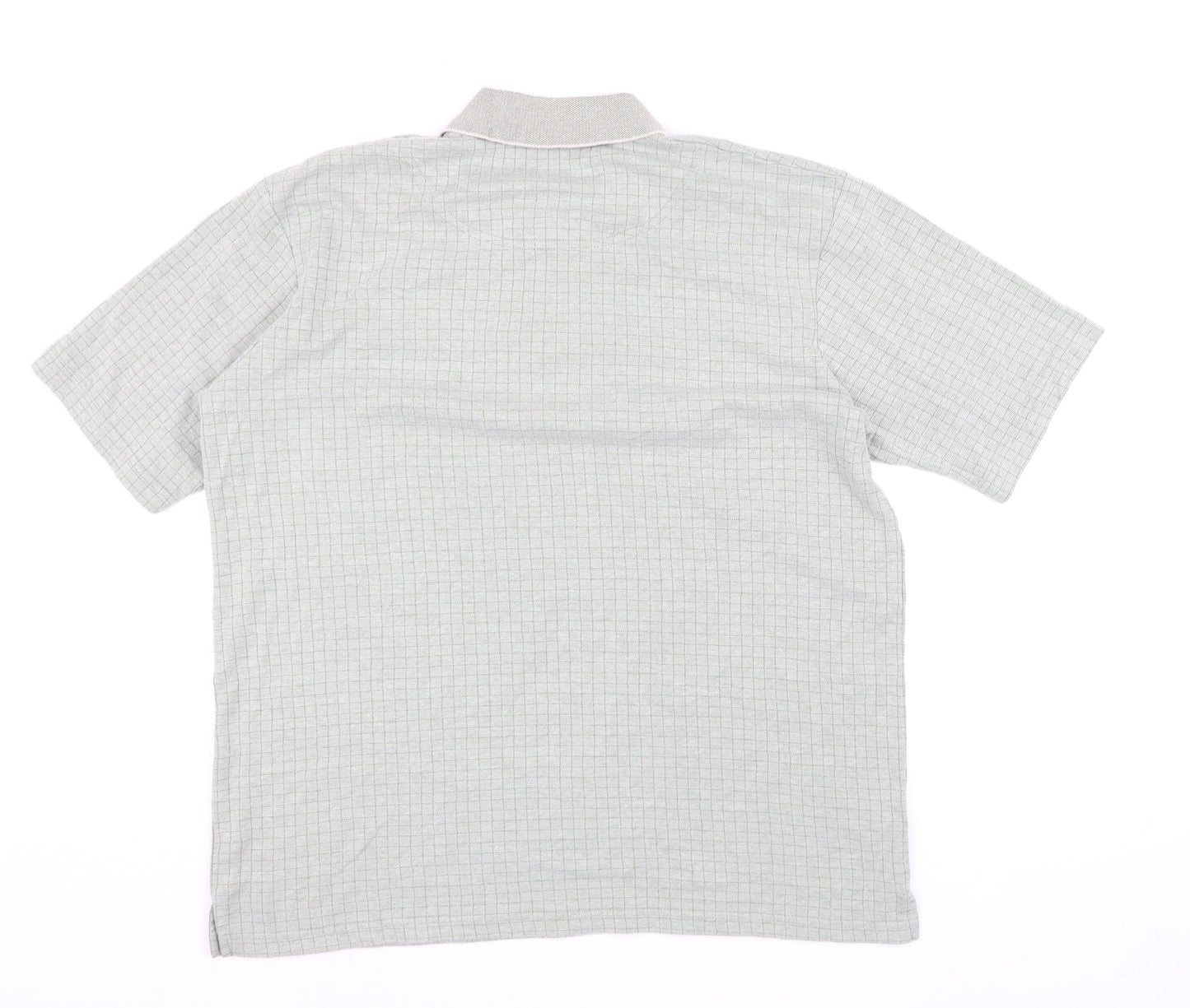 John Curtis Men’s Grey Check Polo Shirt Size M Classic Fit