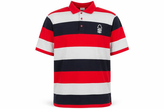 Forest Men's Red Black Grey Striped 3XL Polo Shirt