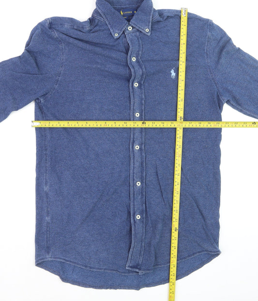 Ralph Lauren Men's Blue Cotton Button-Down Long Sleeve Shirt M