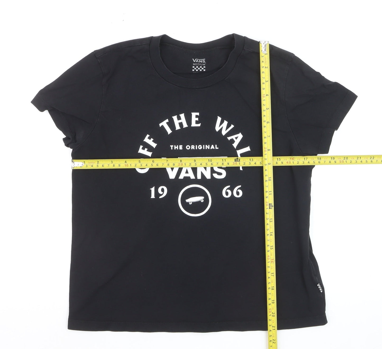 Vans Women’s Black Cotton Crew Neck Logo T-Shirt Size M