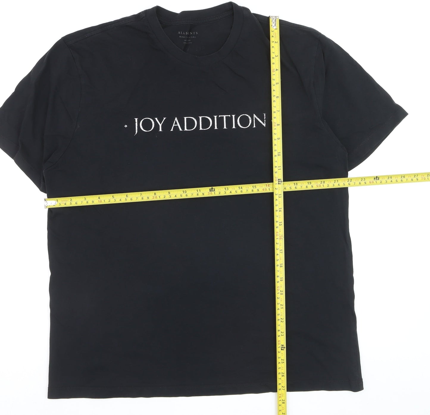 AllSaints Men's Black Joy Addition Cotton Crew Neck T-Shirt Medium