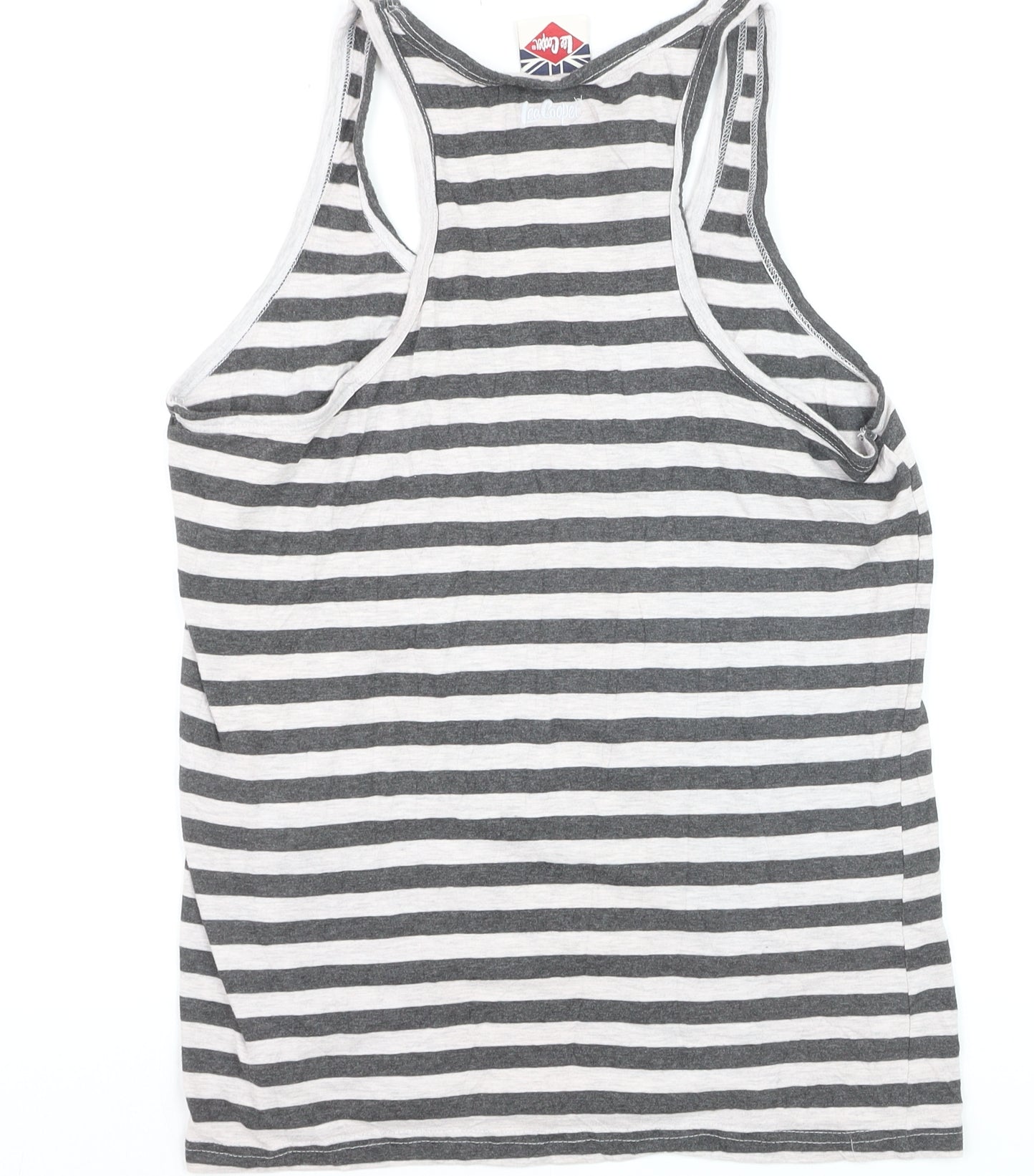 Lee Cooper Womens Grey Striped Racerback Tank Top Size 16