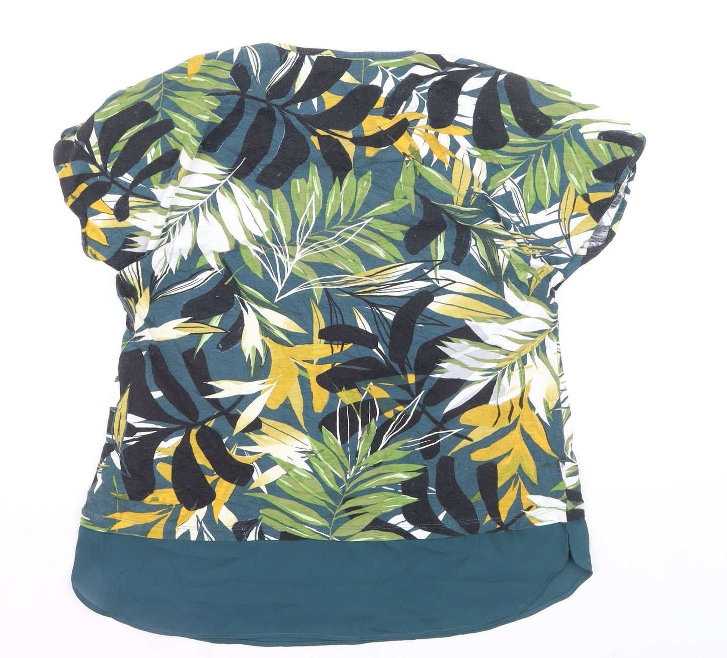 Marks and Spencer Per Una Womens Multicoloured Size 12 Floral Short Sleeve T-Shirt