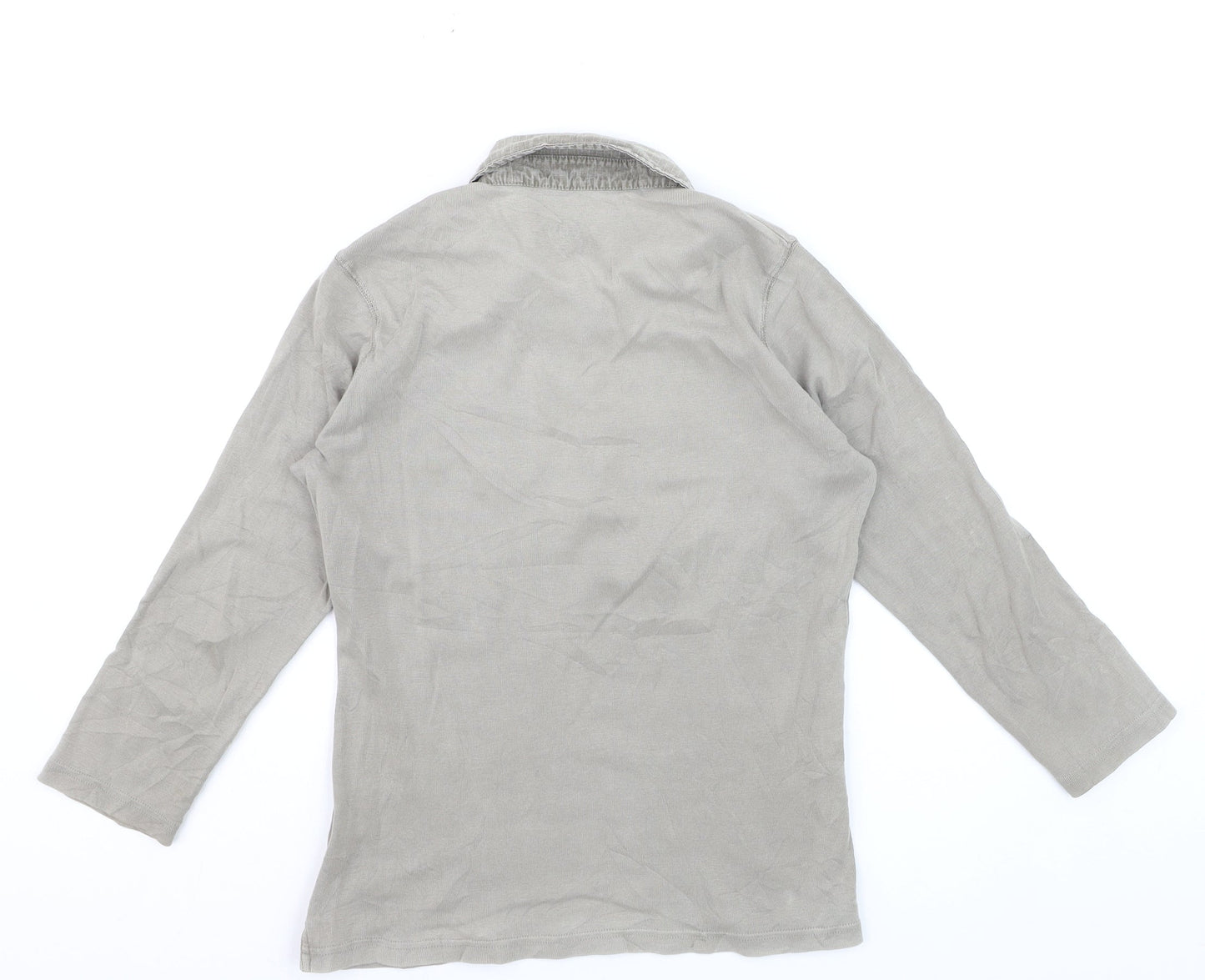 Fat Face Men's Grey 3/4 Sleeve Cotton Polo Shirt Size M