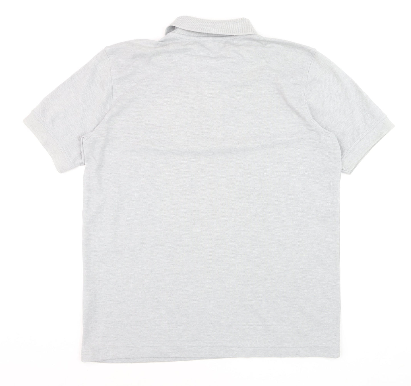 John Langford Men’s Grey Cotton Short Sleeve Polo Shirt L