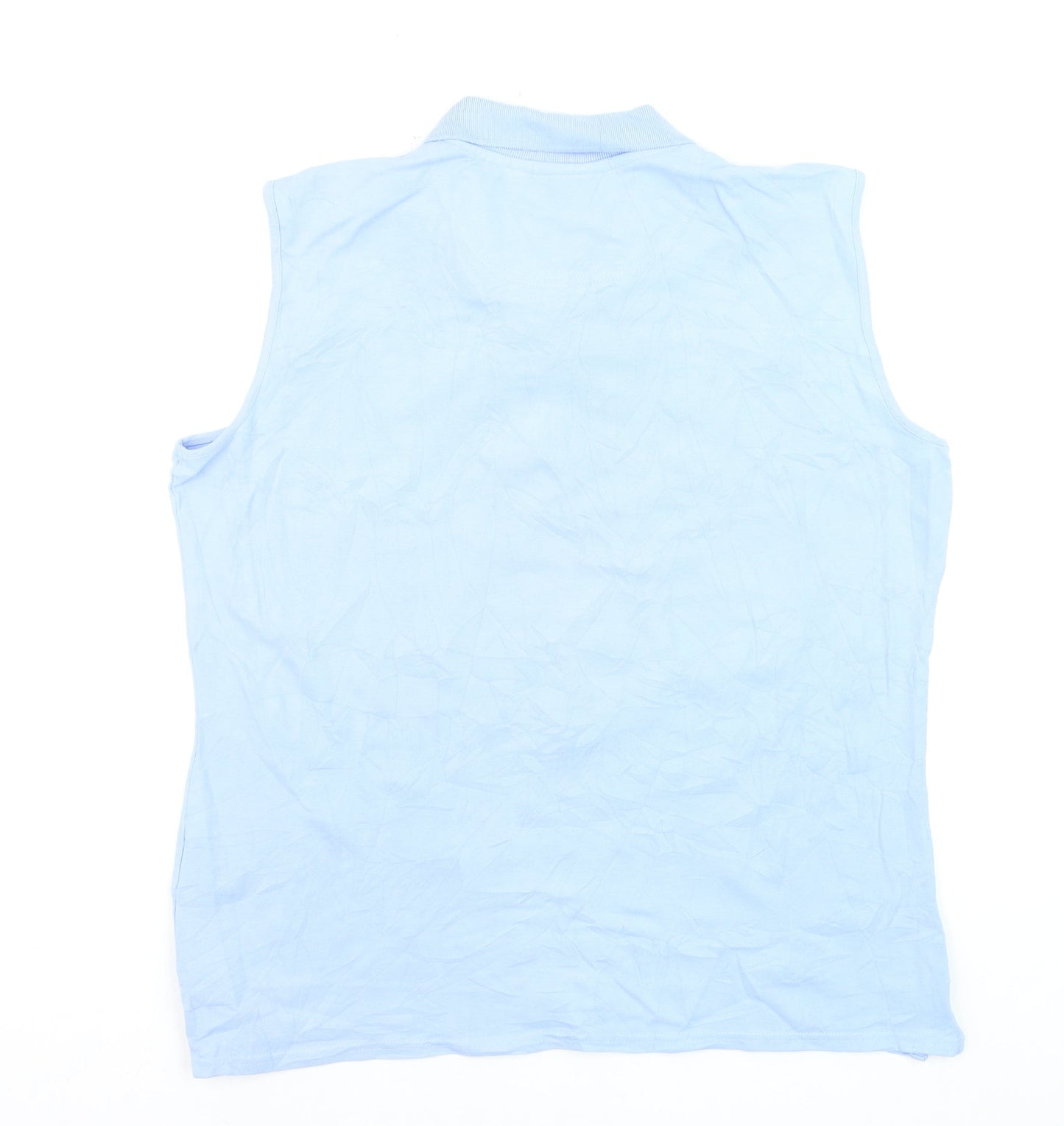 Glenmuir Womens Blue Sleeveless Polo Shirt XL Cotton Blend