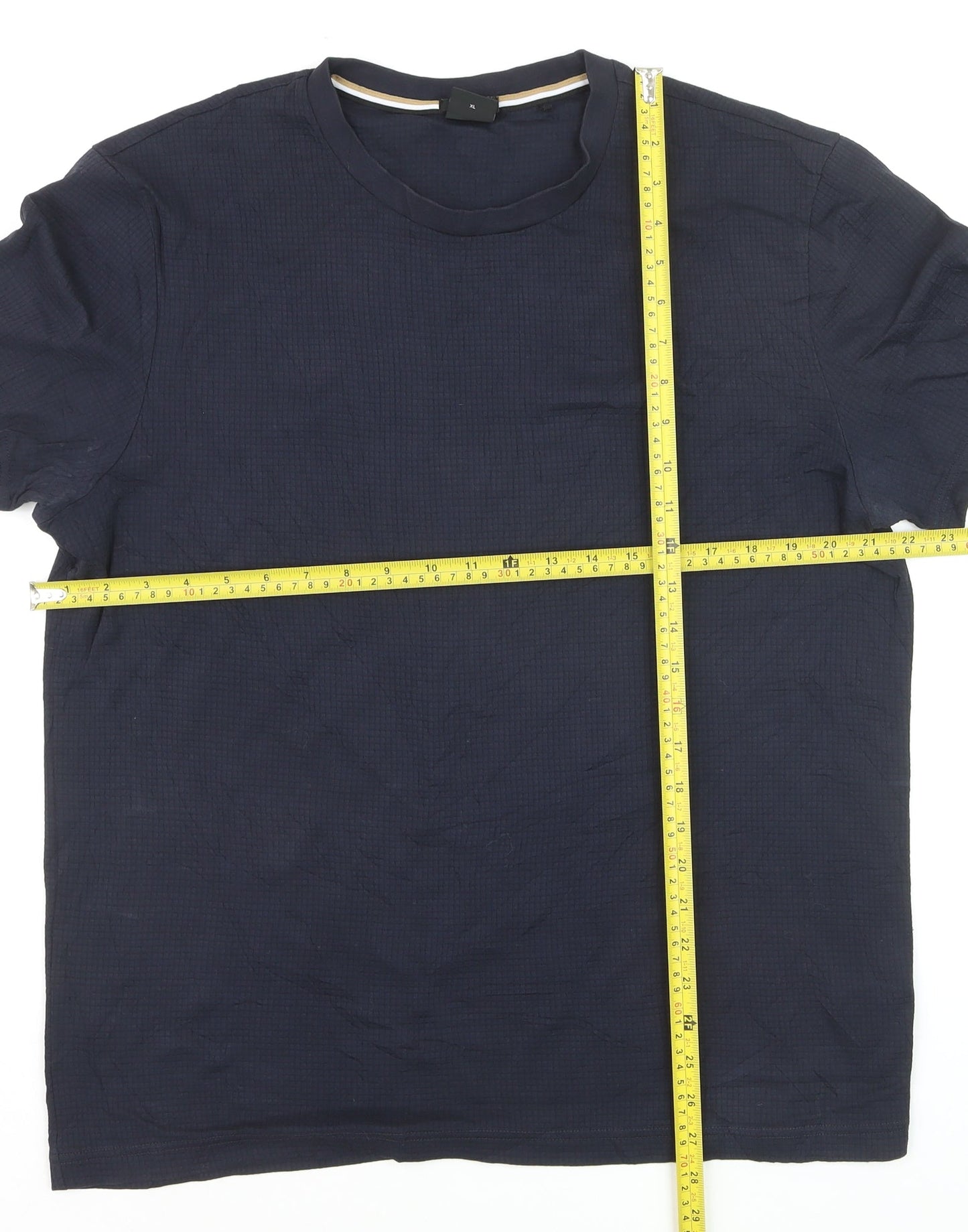 BOSS Men's Navy Blue XL Mercerised Cotton Crew Neck T-Shirt