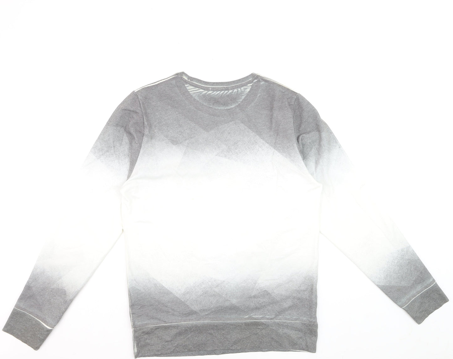 River Island Men's Grey Ombre Geometric Pullover Sweatshirt M
