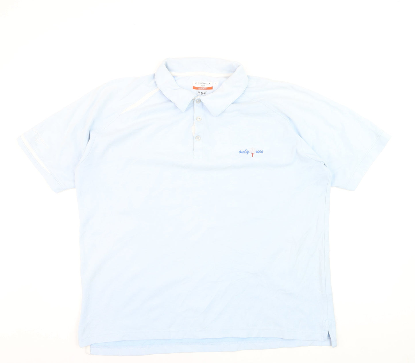 Glenmuir 1891 Men's Light Blue Collared Performance Polo T-Shirt Size L