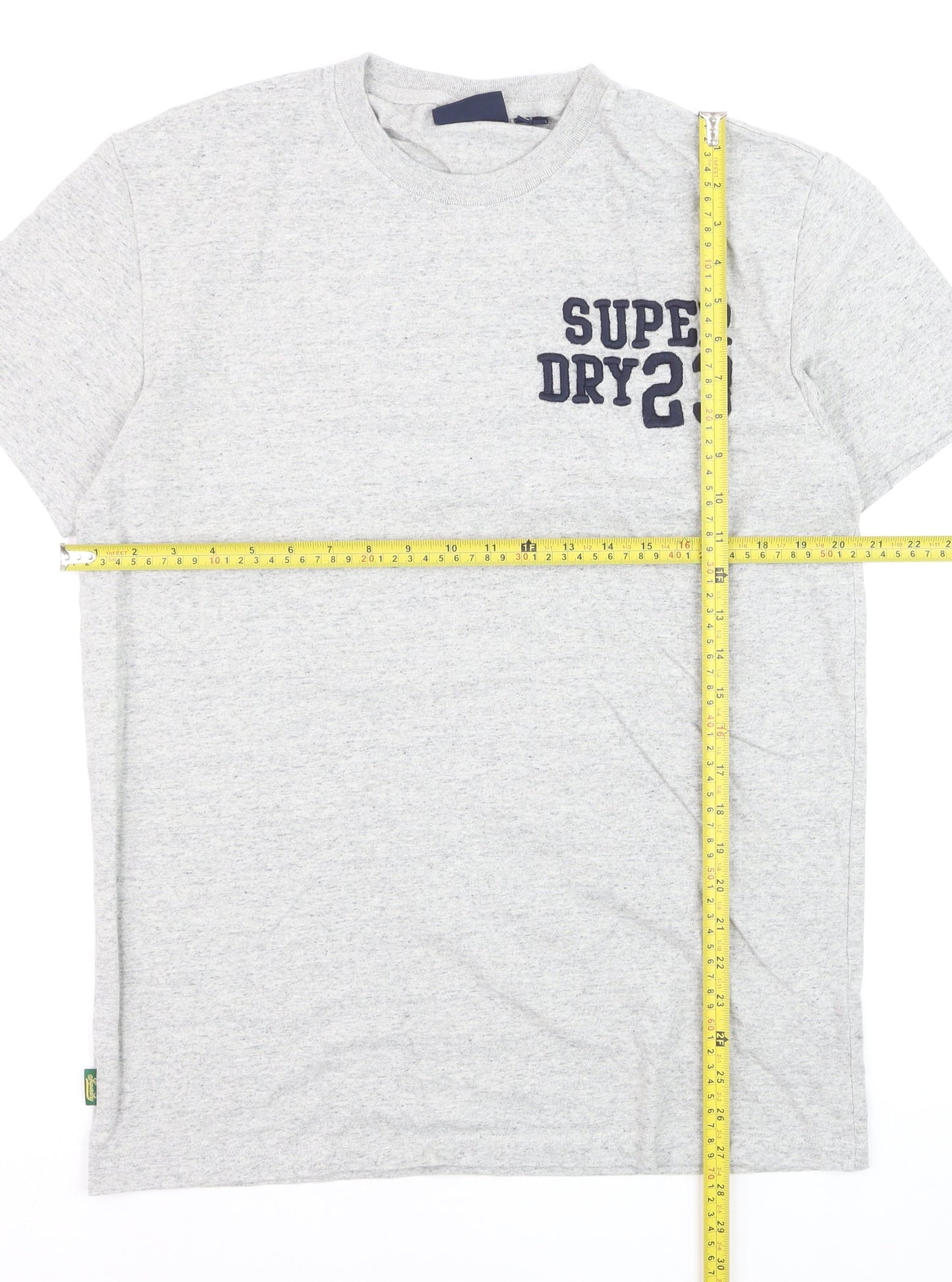 Superdry Men's Grey Crew Neck Cotton Sports T-Shirt Size M