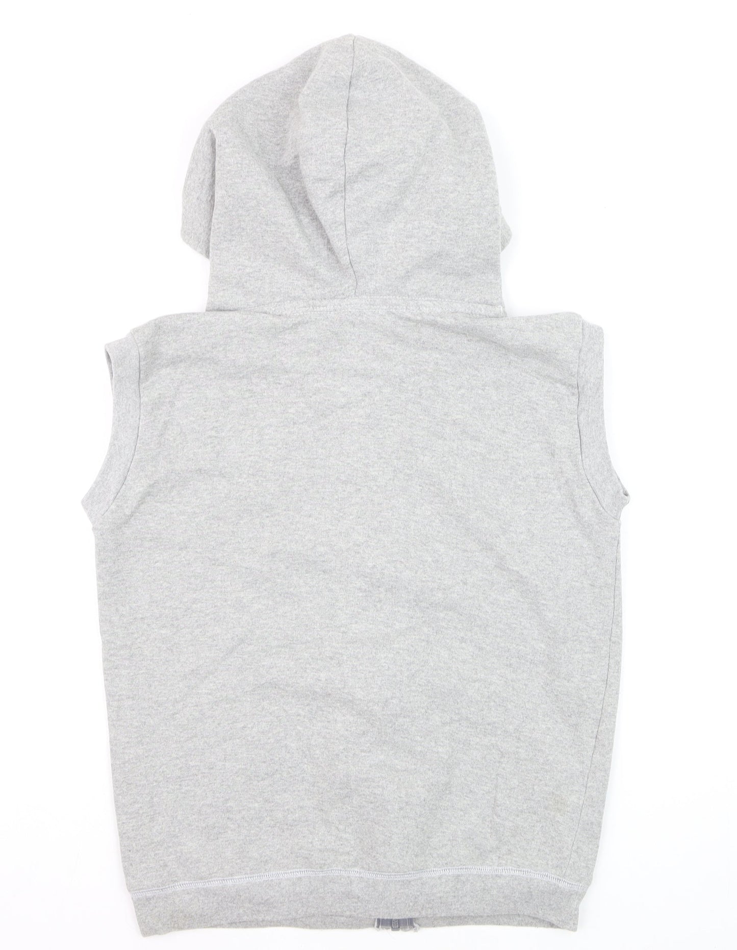 Ushiwear Men’s Grey Sleeveless Full Zip Hoodie S Lightweight