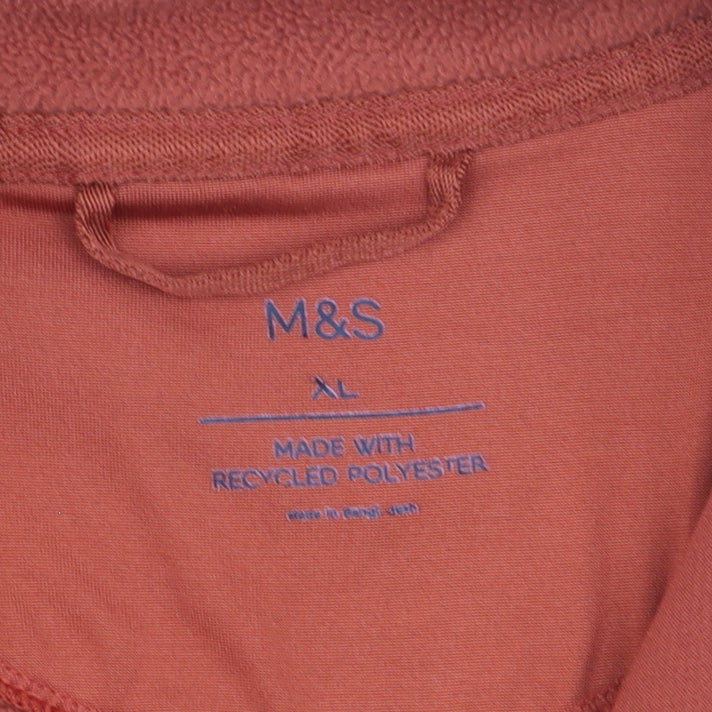 Marks and Spencer Men's Dark Orange Fleece Full Zip Sweatshirt XL