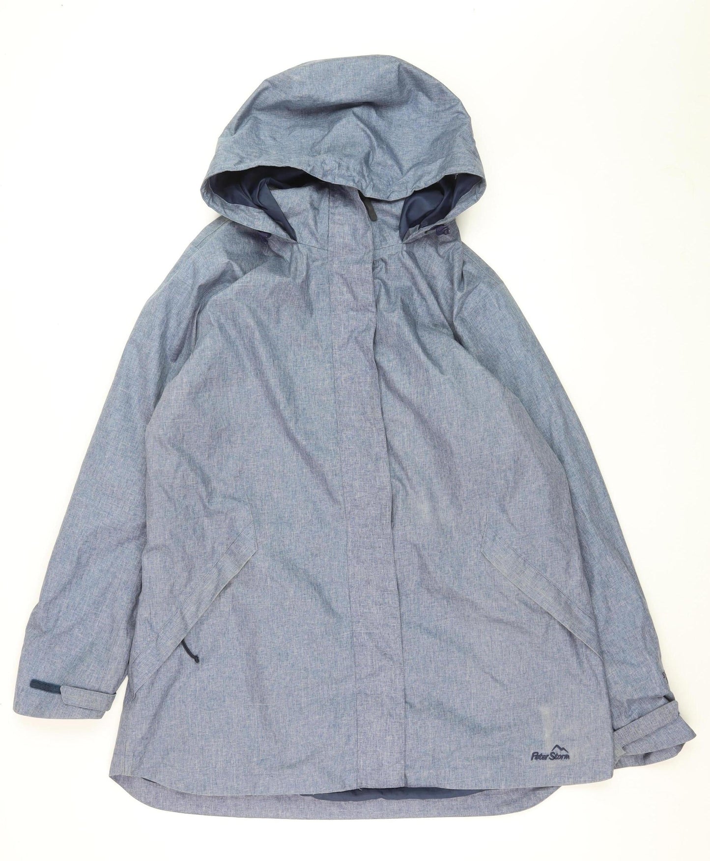 Peter Storm Women's Blue Waterproof Hooded Rain Jacket Size 18