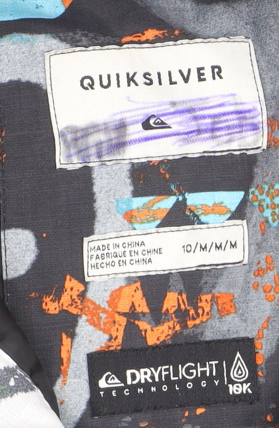 Quiksilver Boys Multicoloured 10 Years Ski Jacket Hooded Waterproof