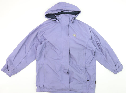 Trespass Womens Purple Waterproof Windproof Hooded Rain Jacket Size 16