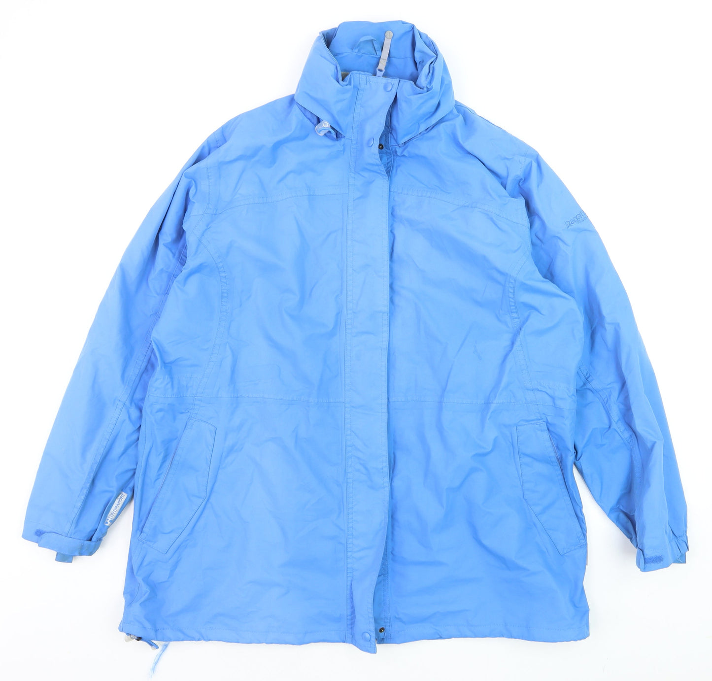 Regatta Womens Blue Waterproof Hydrafort Long Rain Coat Size 20