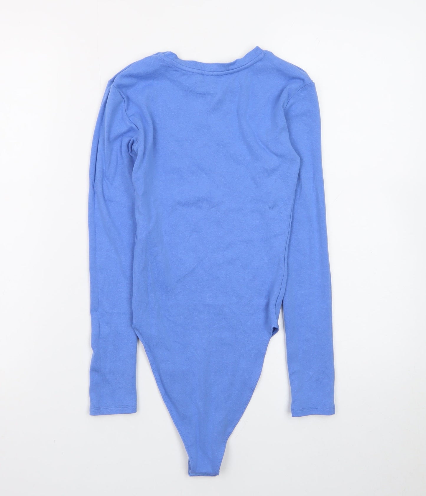 ZARA Women Blue Long Sleeve Bodysuit Top Size S
