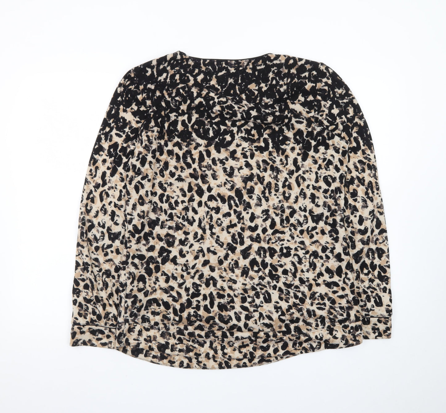 Marks and Spencer Women’s Beige Leopard Print Long Sleeve Pullover Jumper Size 14