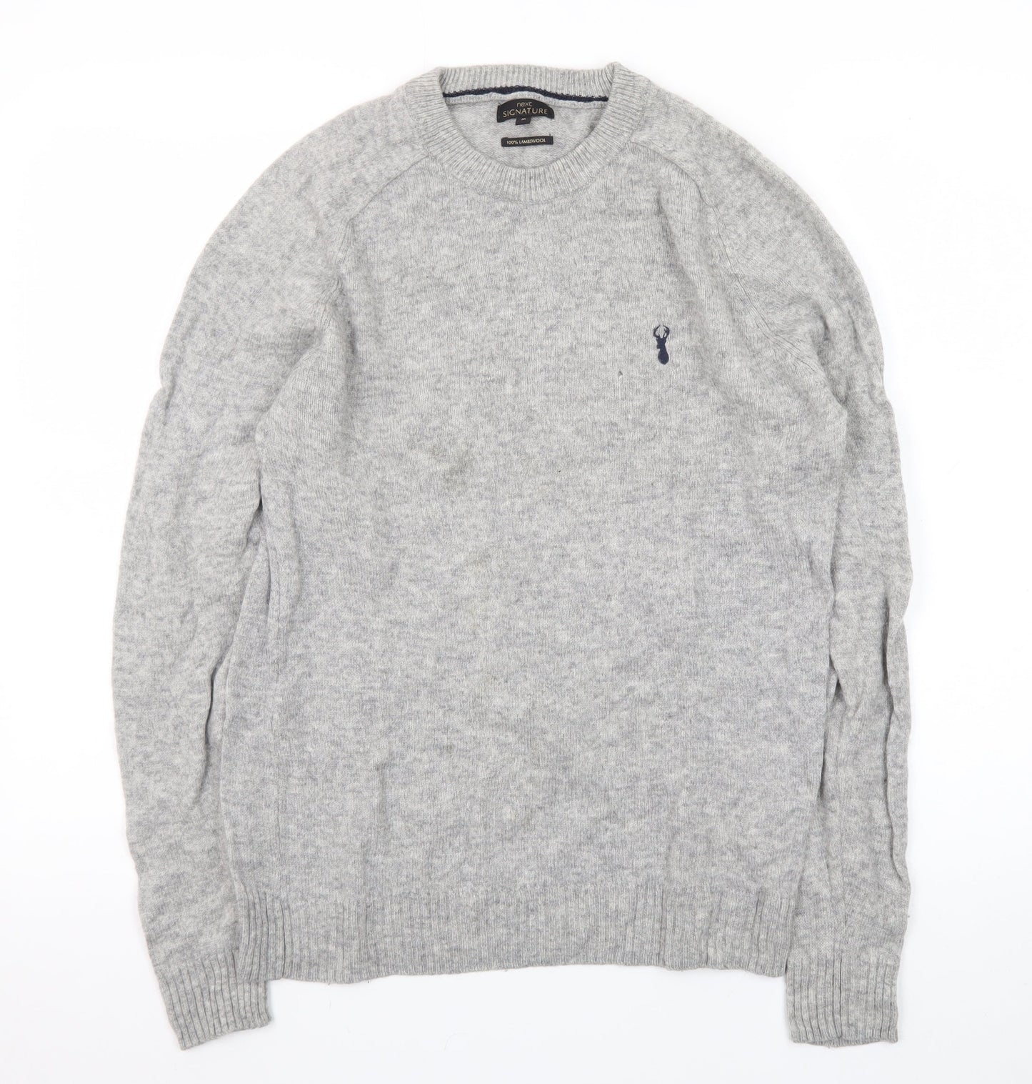 Next Signature Men's Grey Lambswool Crew Neck Jumper M