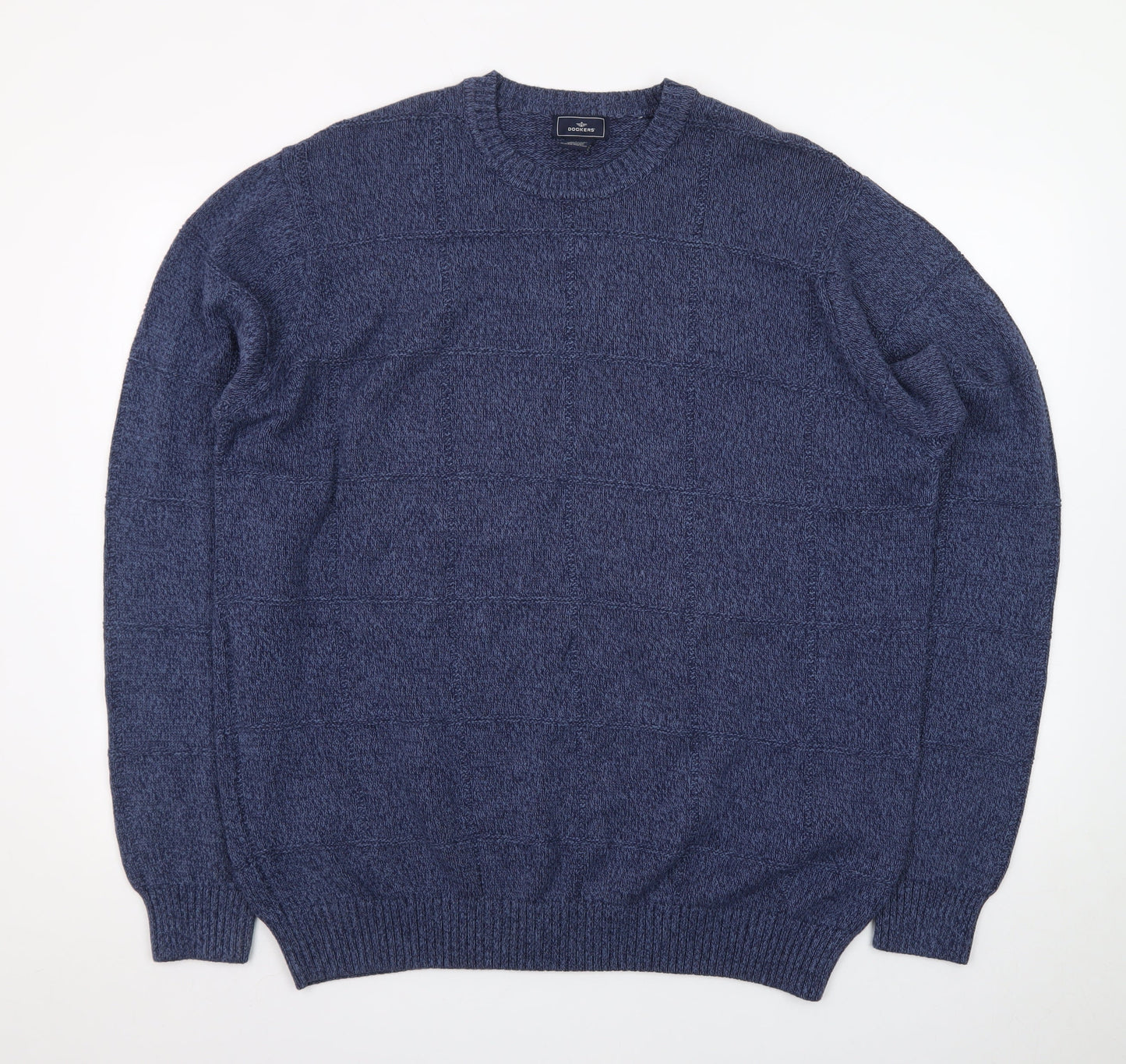 Dockers Men’s Blue Cotton Crew Neck Pullover Jumper 2XL Big & Tall