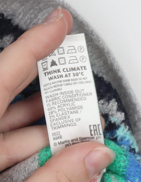 Marks and Spencer Boys Grey Dinosaur Fair Isle Jumper 3-4 Years