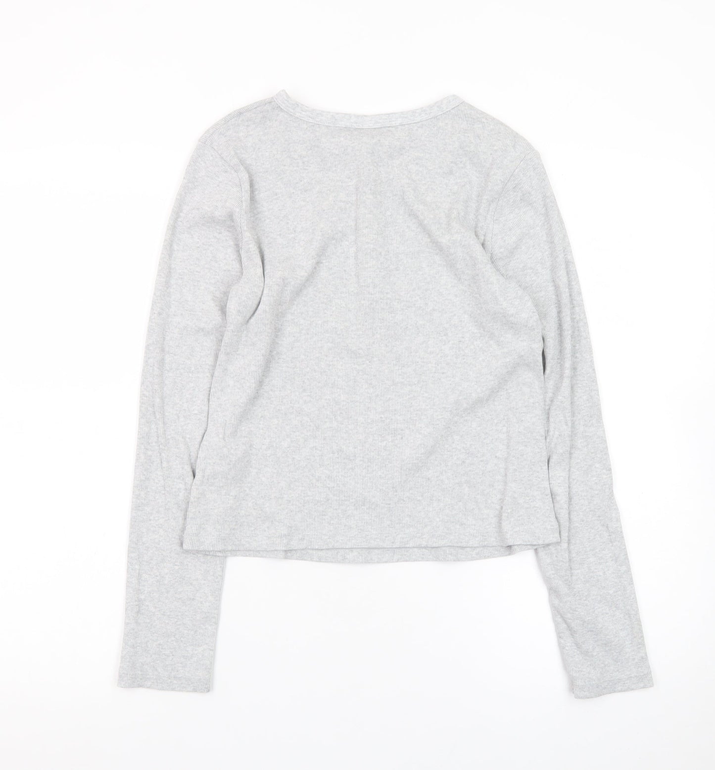 Uniqlo Women’s Grey Henley Long Sleeve Cotton Jumper M