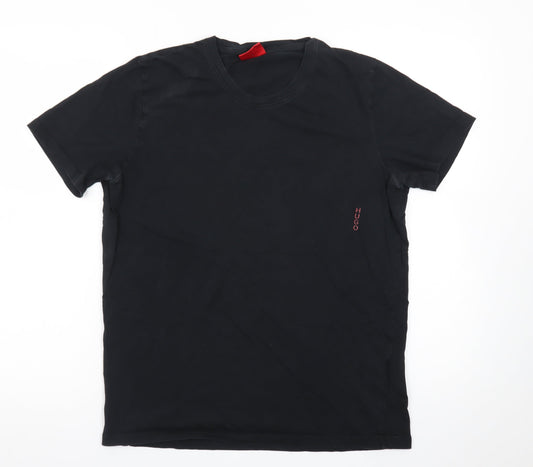 Hugo Boss Men's Black Cotton Crew Neck Short Sleeve T-Shirt M