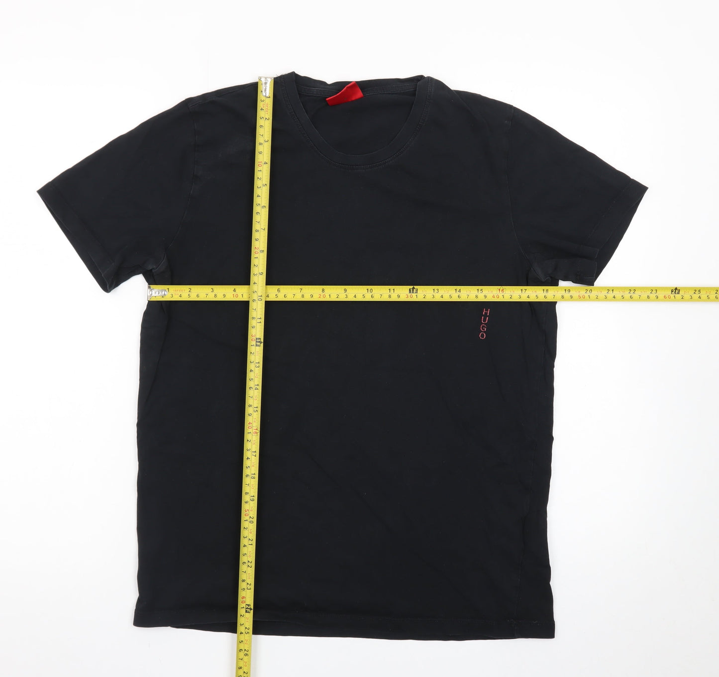 Hugo Boss Men's Black Cotton Crew Neck Short Sleeve T-Shirt M