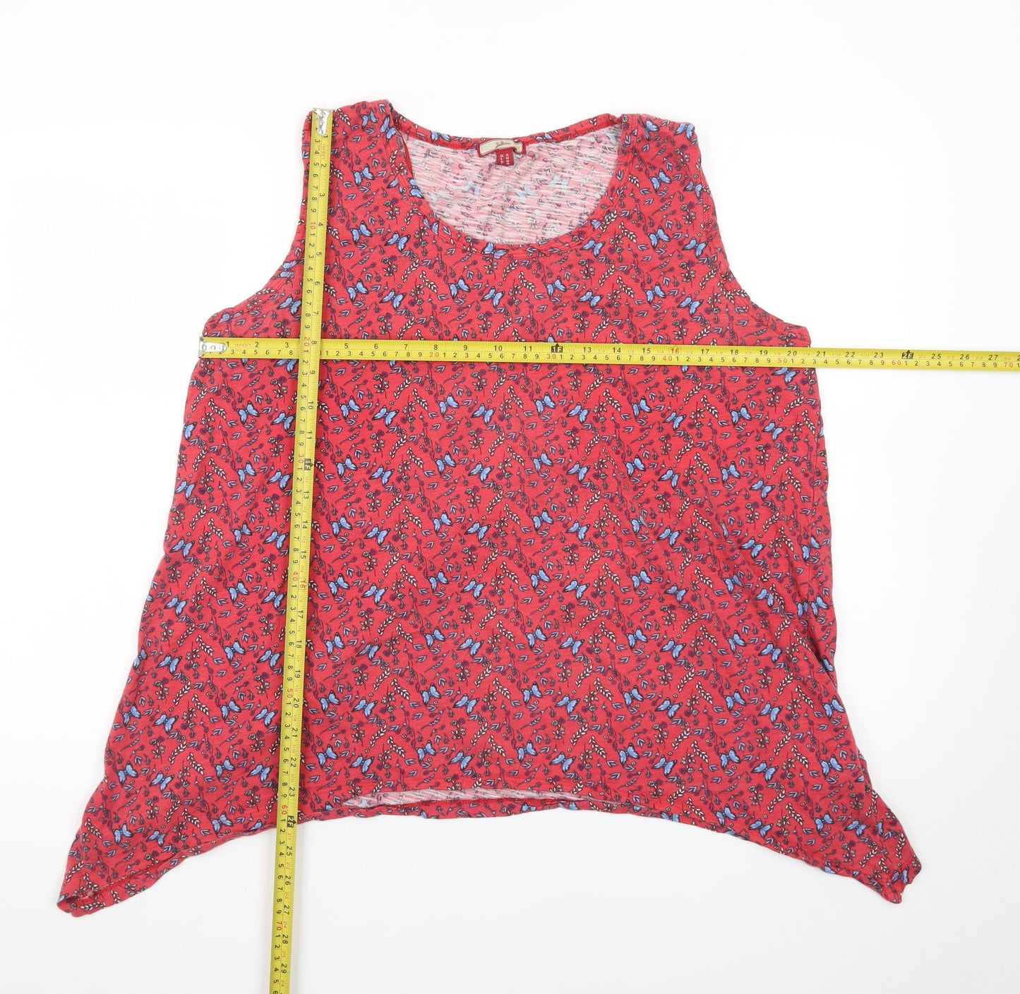 Joe Browns Women's Red Floral Asymmetric Sleeveless Dress Size 18
