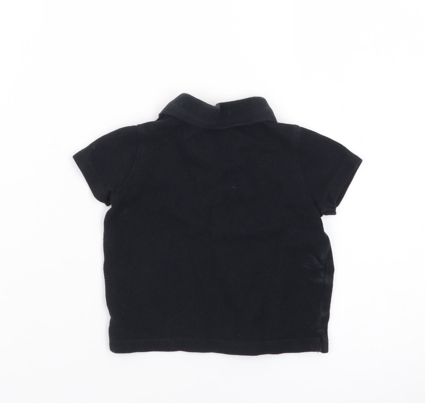Fred & Flo Unisex Baby Black Polo Shirt 3-6 Months Cotton Dinosaur